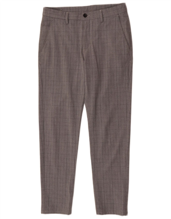 Męskie spodnie chino Zara EU 38 Small W30 L28 Szary poliester w kratę