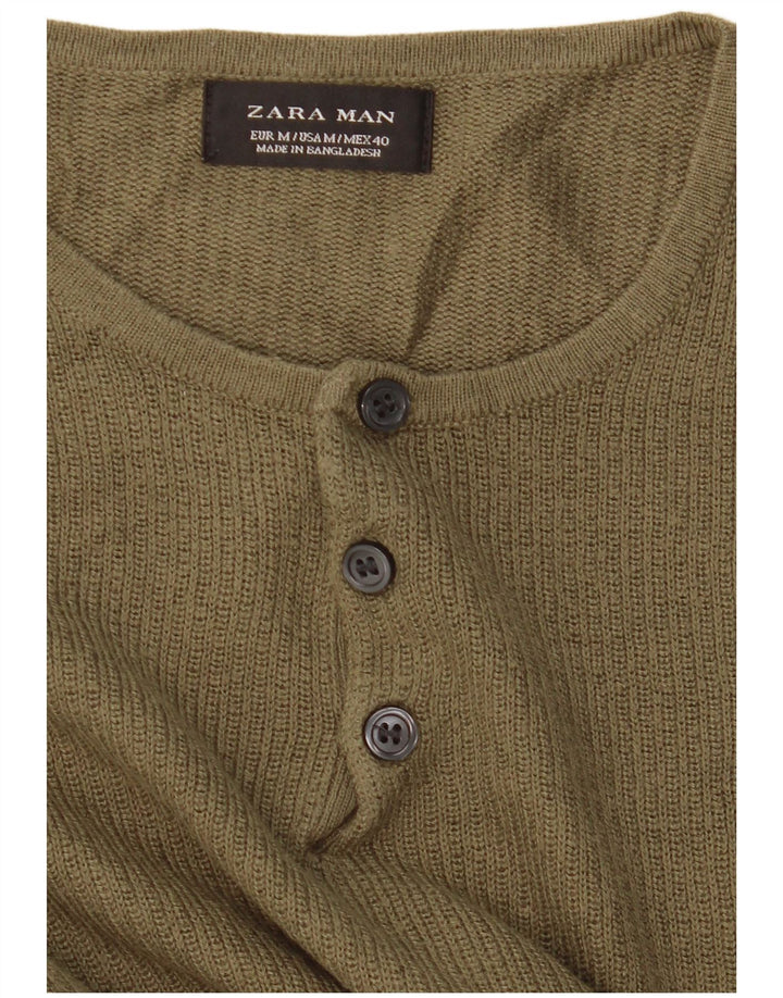 Męski sweter zapinany na guziki Zara, średni khaki
