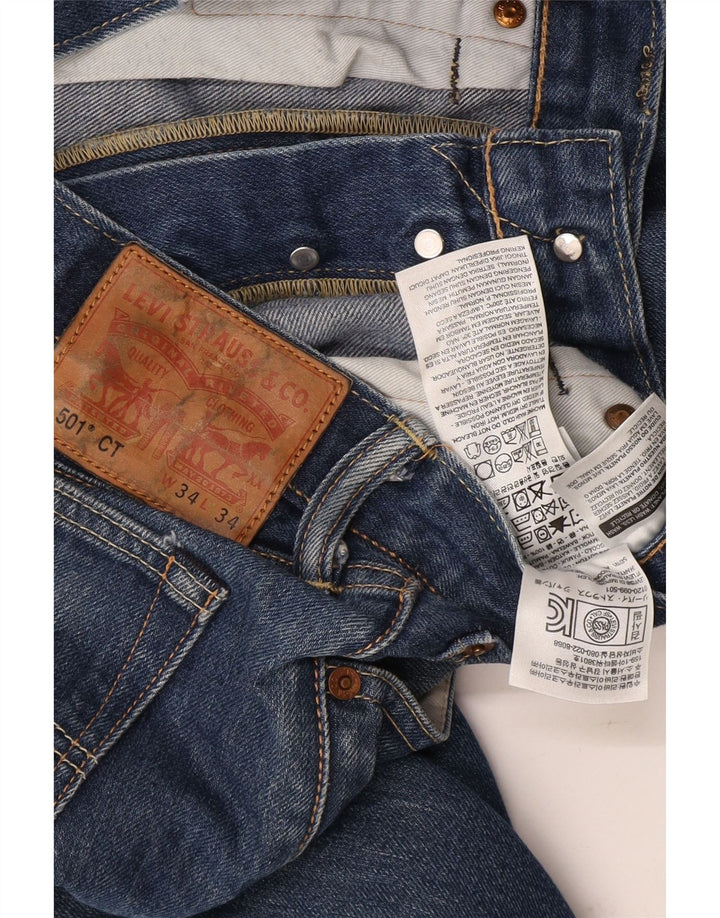 Męskie dżinsy Levi's 501 Straight W34 L27 Niebieskie bawełniane