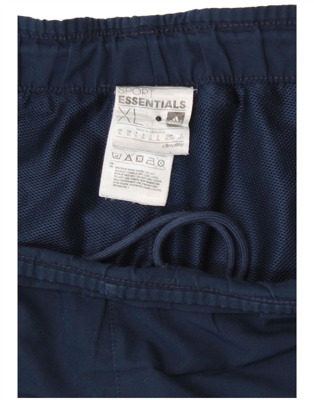 Męskie spodenki sportowe Adidas Climalite XL granatowe, poliestrowe
