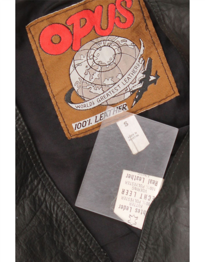 Męska kamizelka skórzana VINTAGE, mała, czarna, skórzana