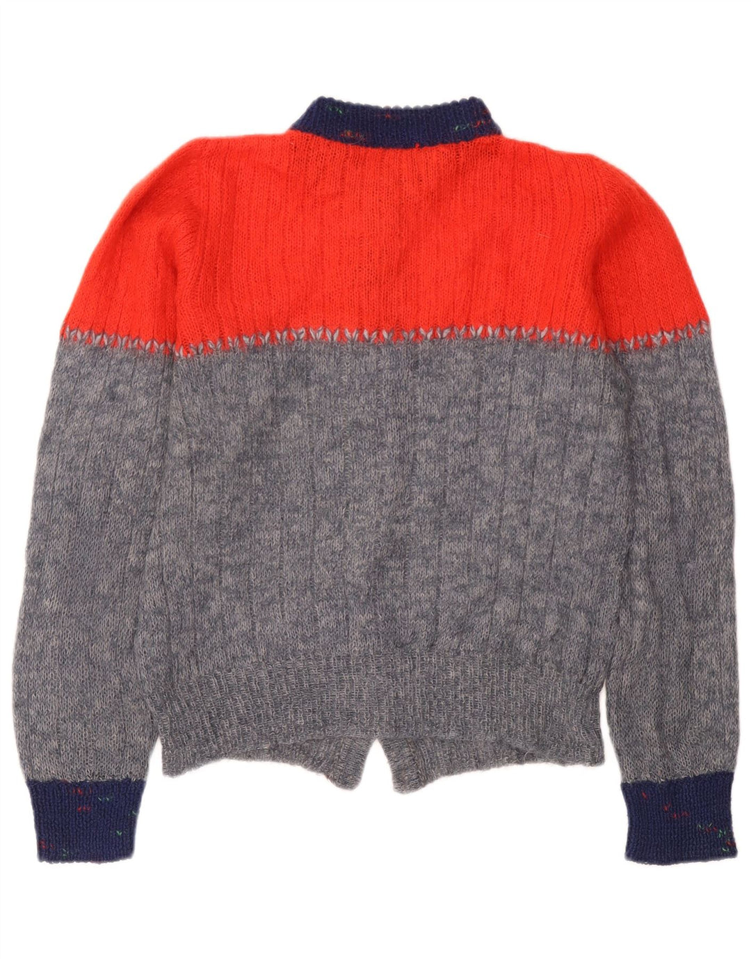 Sweter damski w stylu vintage z płatkami śniegu, UK 14, średni szary, blok kolorów