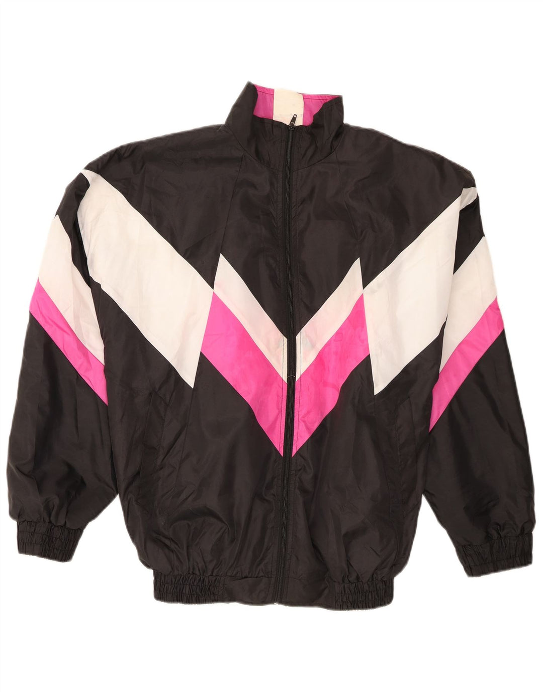 Męska kurtka dresowa w stylu vintage XL Czarny poliester z blokami kolorów