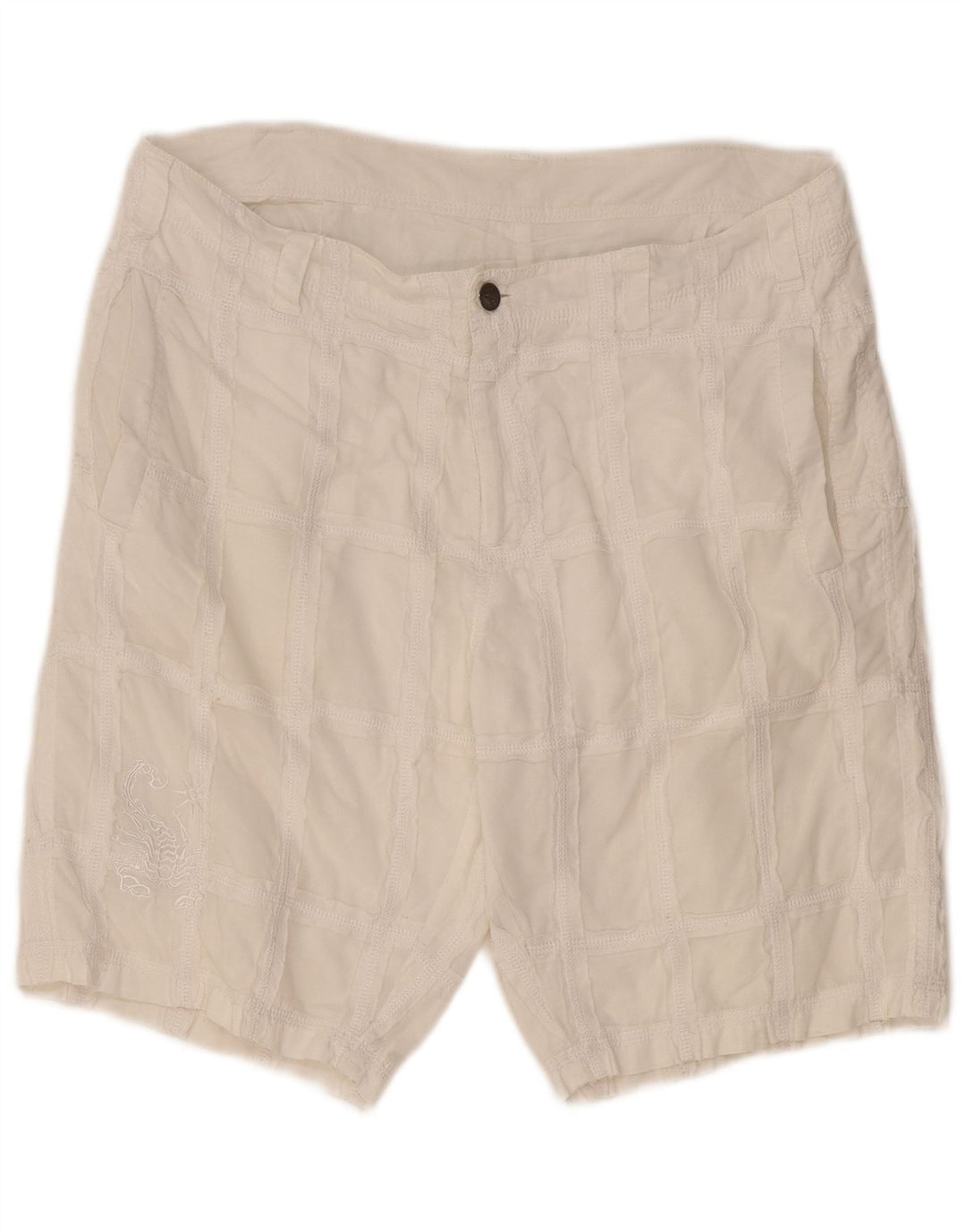 Męskie spodenki chino Scorpion Bay Graphic W33, bawełna w średnią białą kratkę