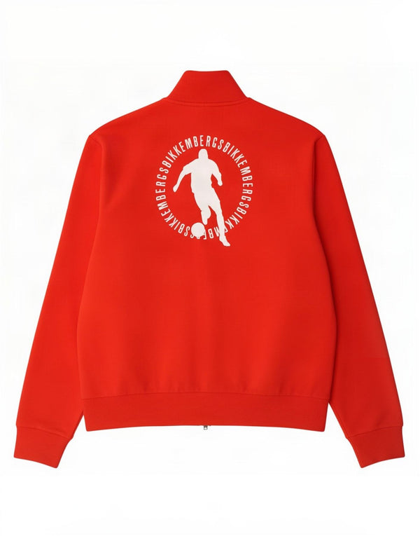 Bikkembergs Mens Graphic Tracksuit Top Jacket XL Red Cotton