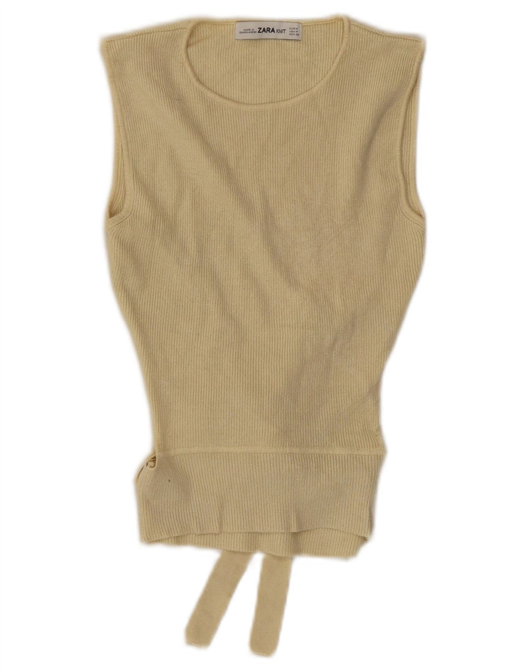 Damski podkoszulek ZARA Crop Vest UK 12 Średni żółty wiskoza