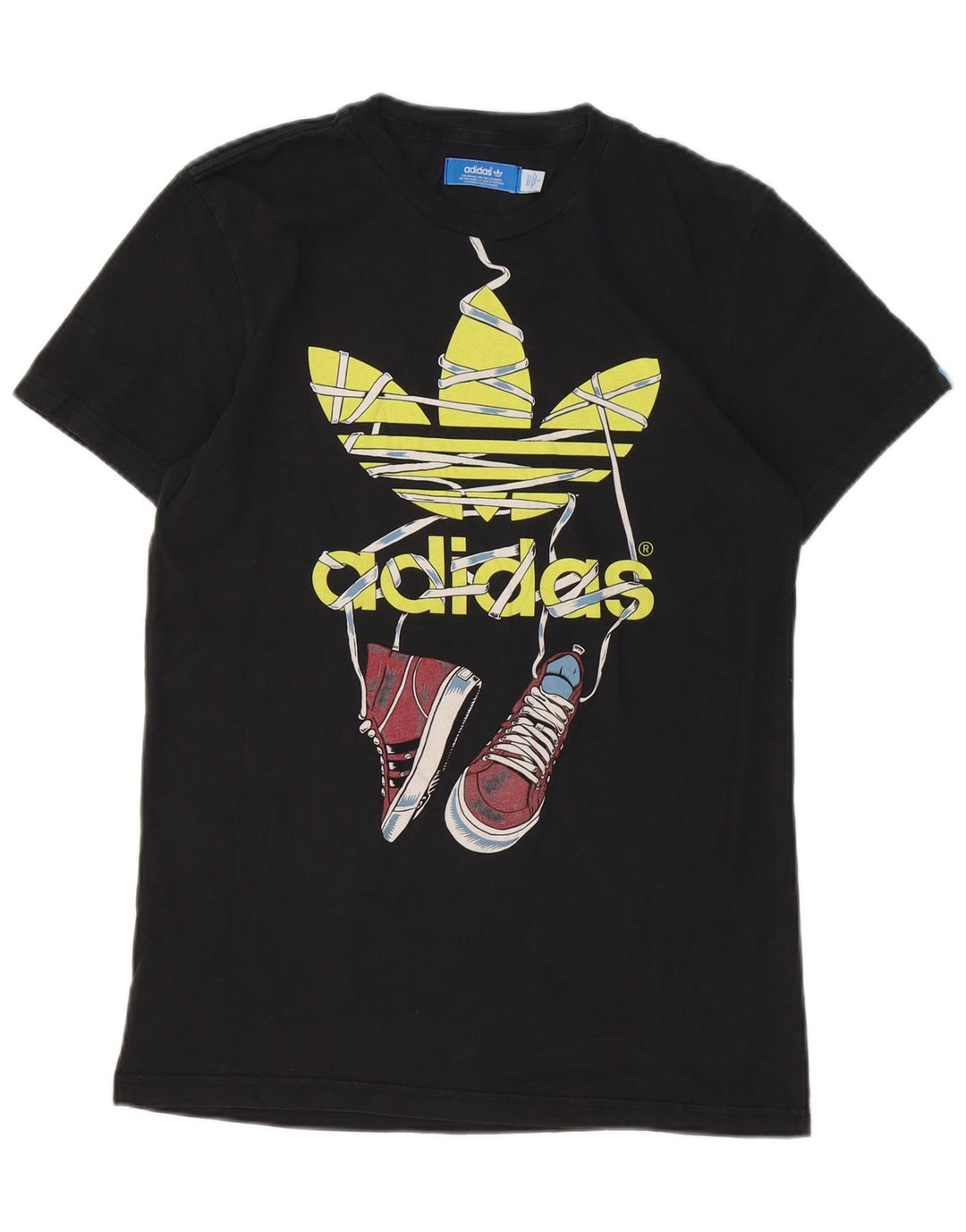 Męska koszulka z grafiką Adidas, mała, czarna