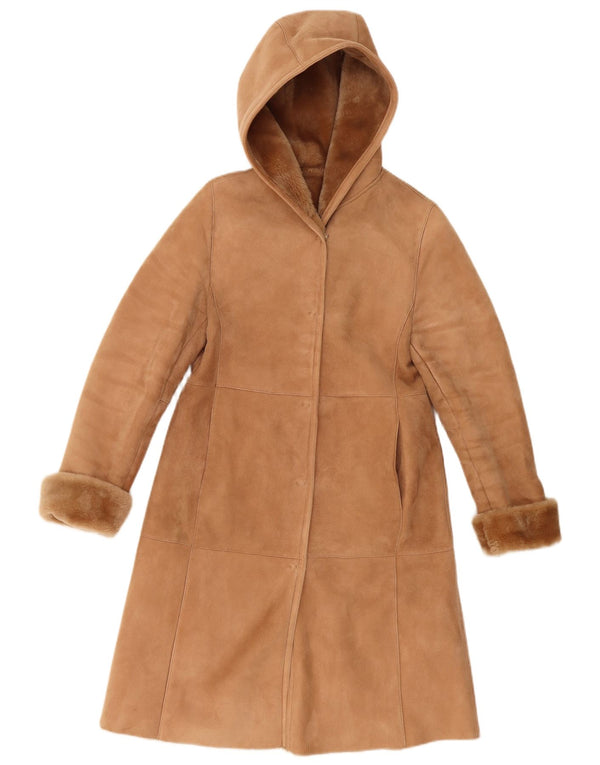 Vintage damski płaszcz z kapturem z kapturem UK 10 Small Beige
