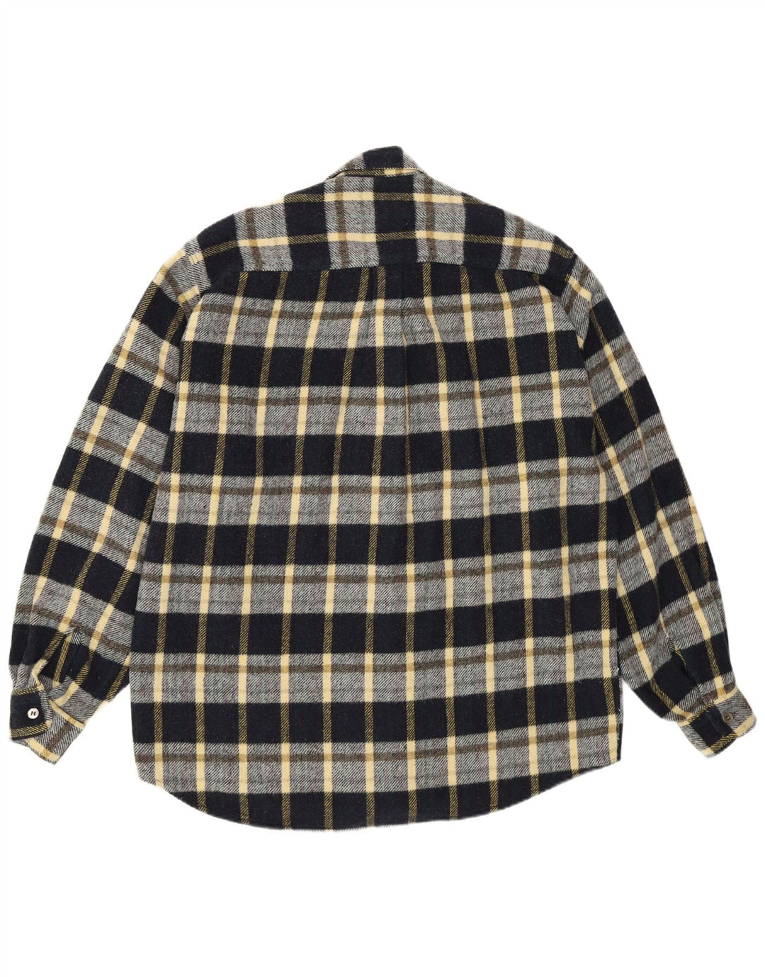 Vintage męska koszula flanelowa w dużą czarną kratkę