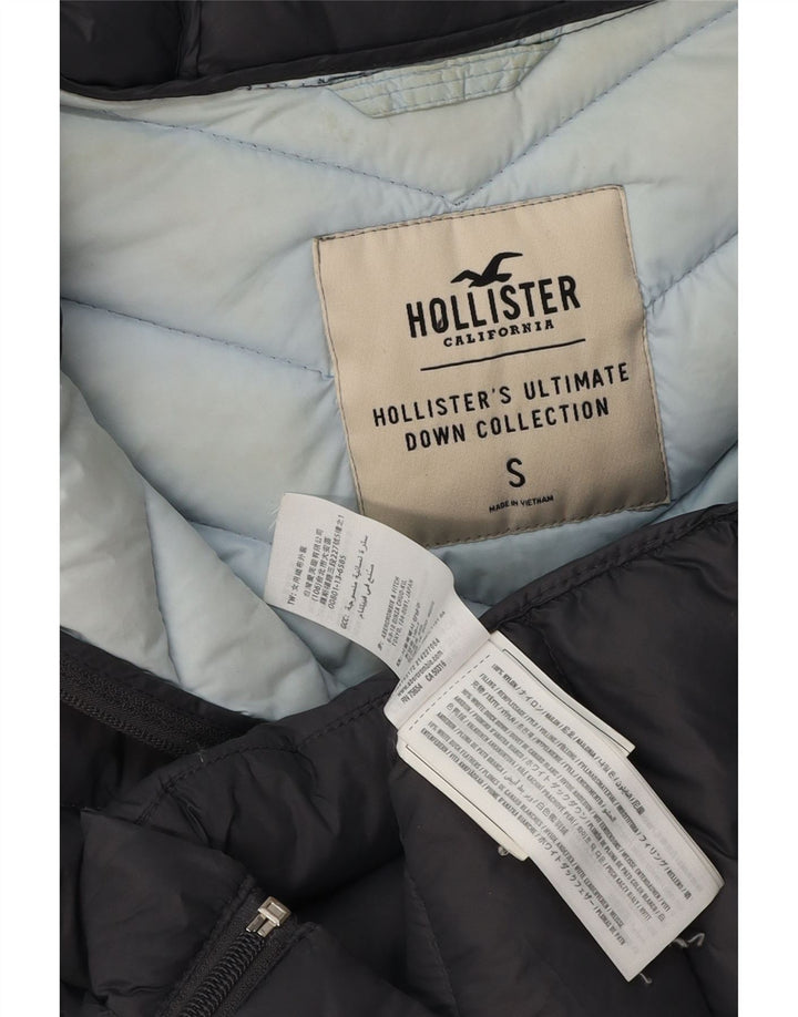Damska ocieplana kurtka z kapturem HOLLISTER UK 10, mała, szary nylon
