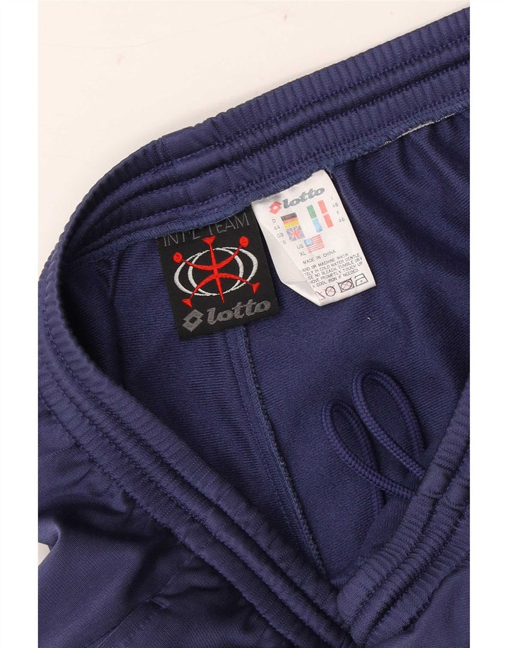 Damskie spodnie dresowe Lotto UK 16, duże, granatowe, poliestrowe