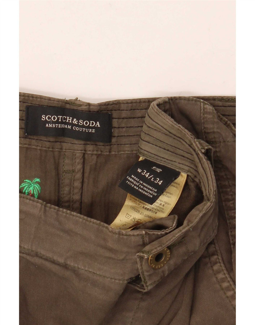 Męskie szorty cargo Scotch & Soda W34, duże, bawełniane w kolorze khaki