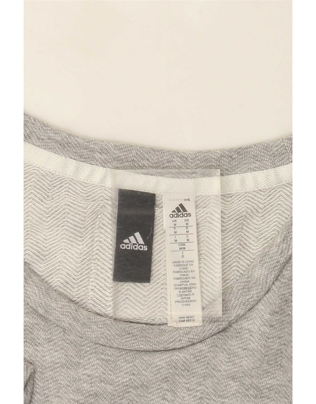Męska koszulka z grafiką Adidas, średnia, szara, nakrapiana bawełna