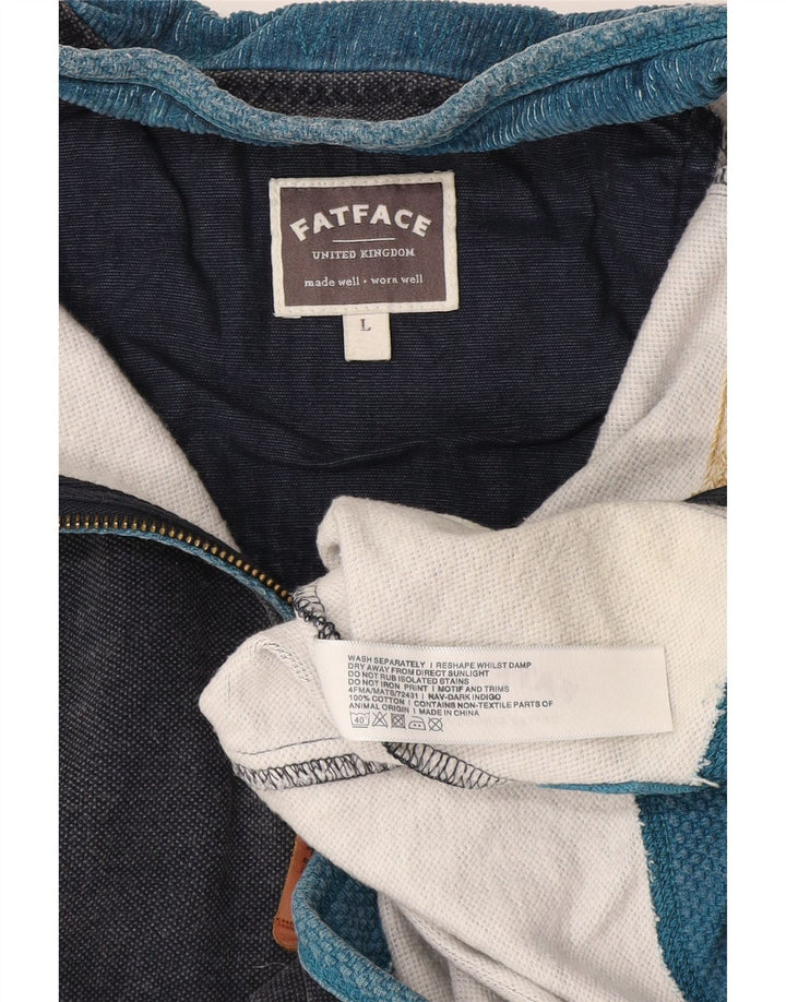 Męska bluza z zamkiem błyskawicznym Fat Face, duża, granatowa, bawełniana