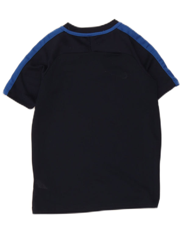 Chłopięcy T-shirt Nike Dri Fit, 6-7 lat XS, granatowy poliester z blokami kolorów