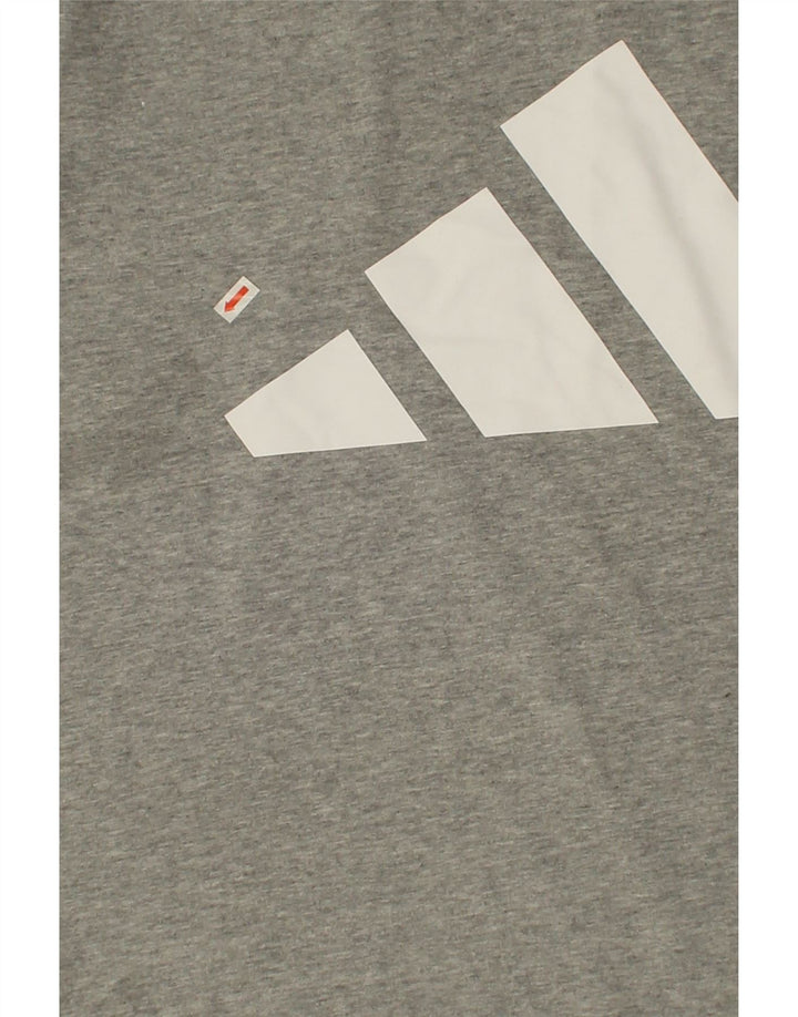 ADIDAS Mens Graphic T-Shirt Top Large Grey Vintage Adidas and Second-Hand Adidas from Messina Hembry 