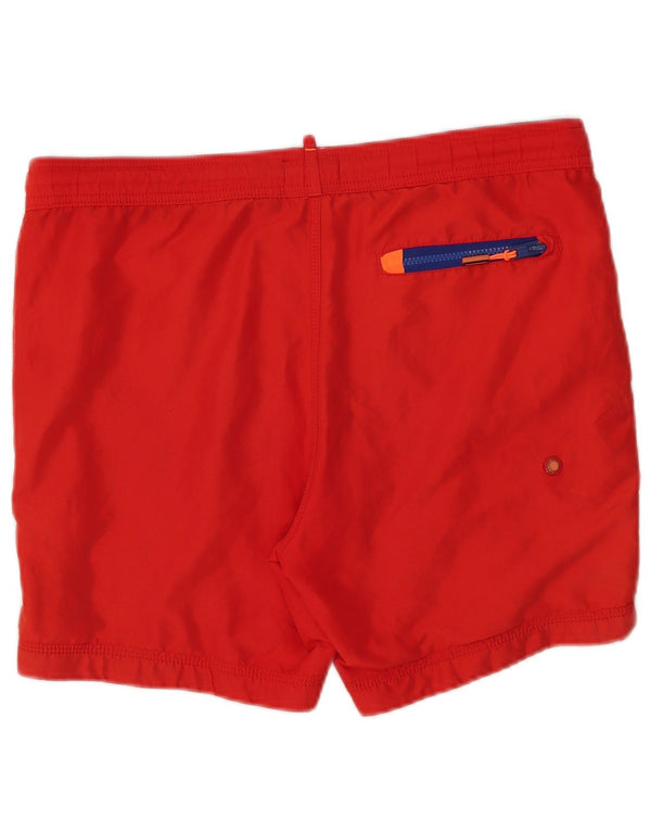 Męskie spodenki kąpielowe Superdry z grafiką, średni czerwony poliester