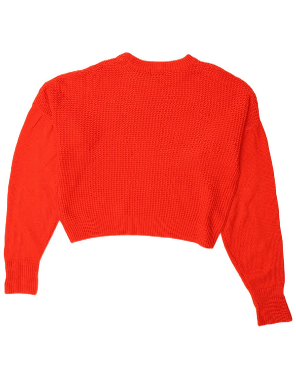Topshop damski sweter oversize z okrągłym dekoltem UK 10 mały czerwony akryl