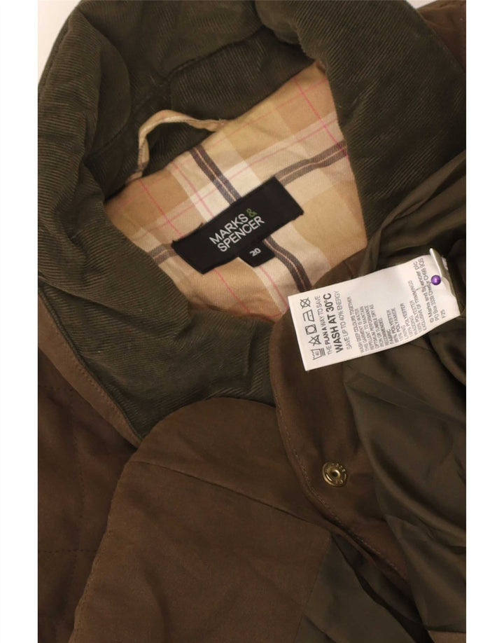 Marks & Spencer Damska pikowana kurtka UK 20 2XL Khaki Poliester