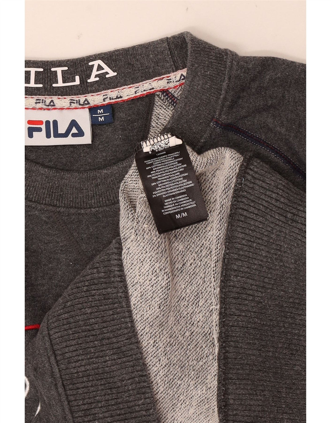 Męska bluza z grafiką Fila, średnioszara, bawełniana