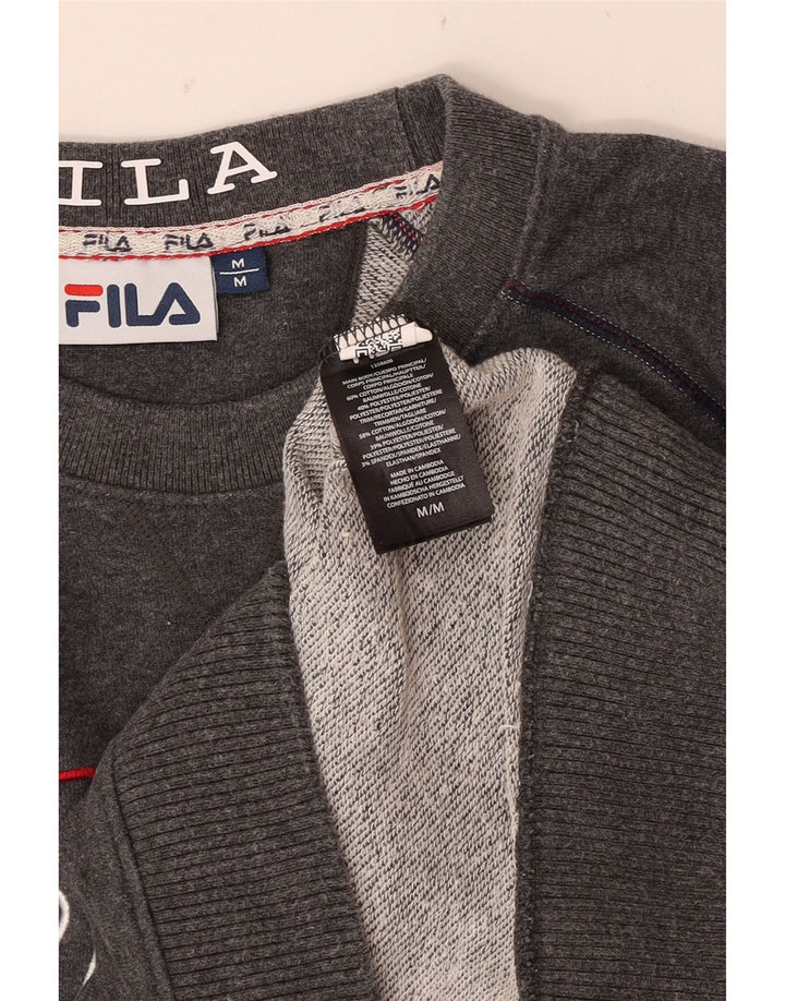 Męska bluza z grafiką Fila, średnioszara, bawełniana