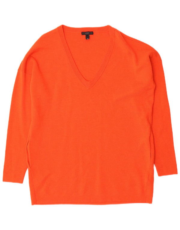 Damski sweter J. Crew Longline, oversize, z dekoltem w kształcie litery V, UK 10, mały, pomarańczowy