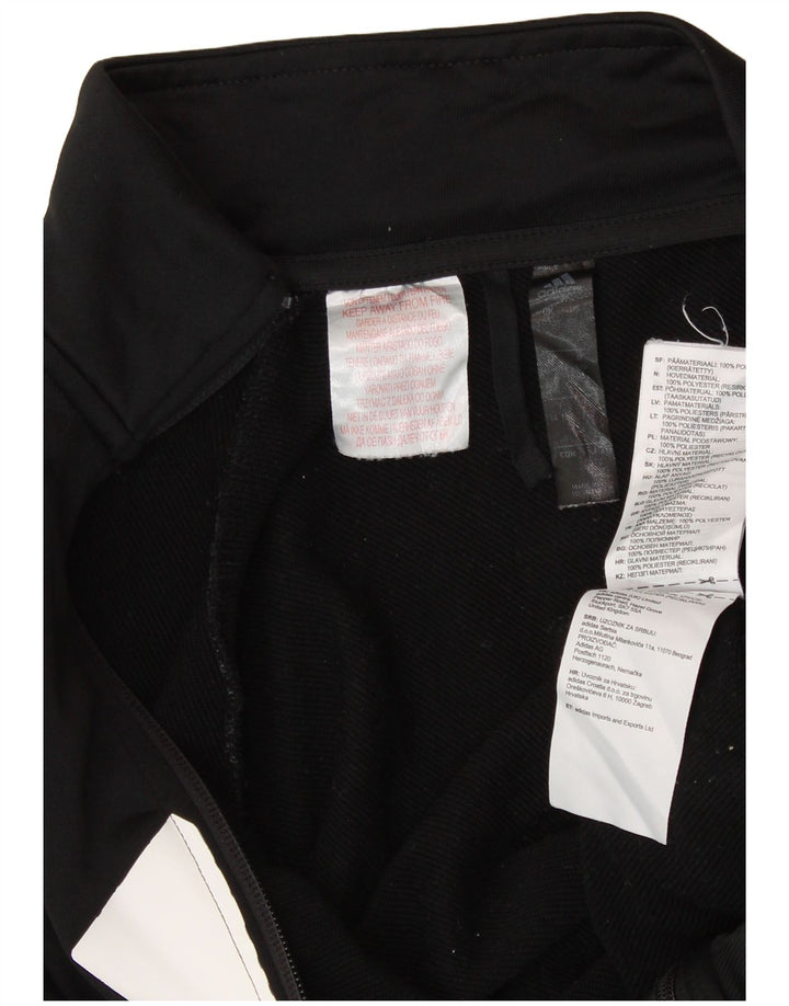 Chłopięca kurtka dresowa ADIDAS z grafiką, 14-15 lat, czarna, z blokami kolorów