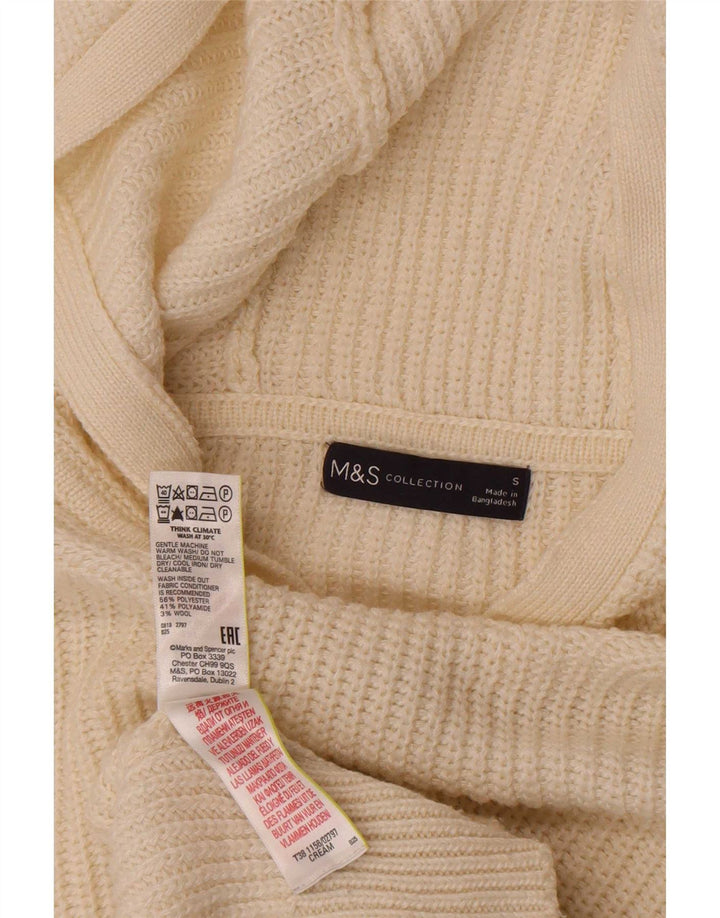 Damski sweter z kapturem Marks & Spencer UK 10, mały, w kolorze złamanej bieli