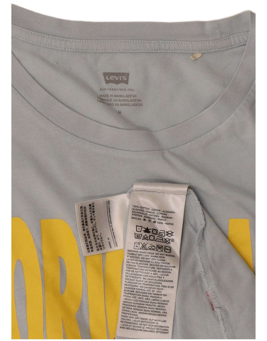 Damska koszulka z grafiką Levi's Top UK 12, średnia niebieska bawełna
