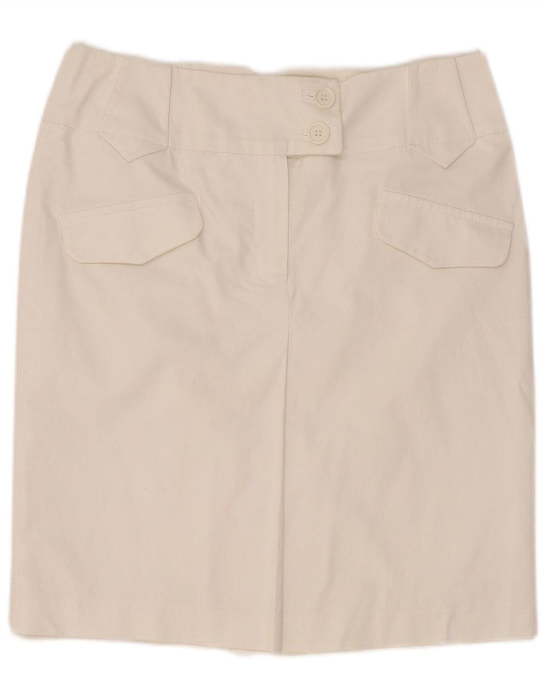 Marks & Spencer Damska prosta spódnica UK 12 Medium W30 Biała bawełna
