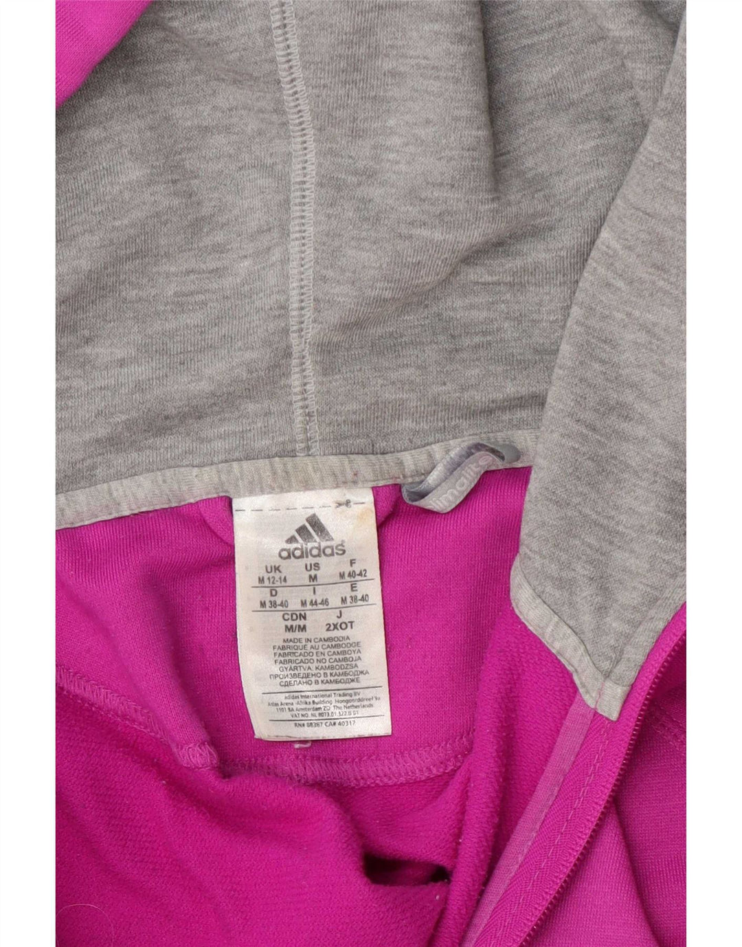 Damska bluza z kapturem Adidas Climalite Zip UK 12/14 Średni różowy poliester