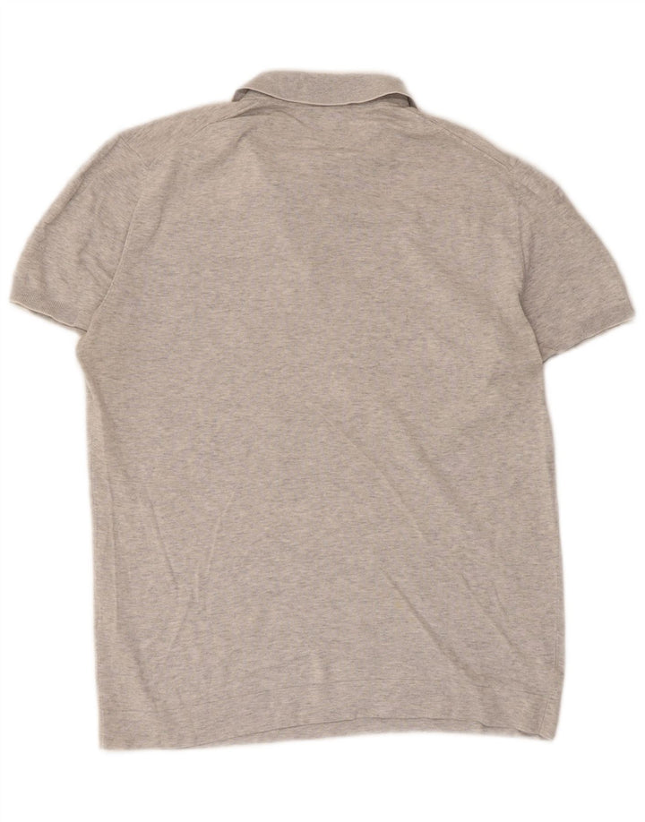 Męska koszulka polo Massimo Dutti, średnioszara, nakrapiana