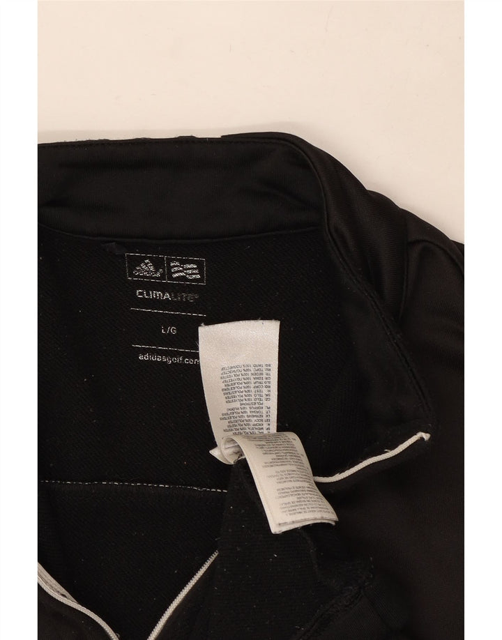 Adidas Męska bluza Climalite z zamkiem błyskawicznym i dużym czarnym poliestrem