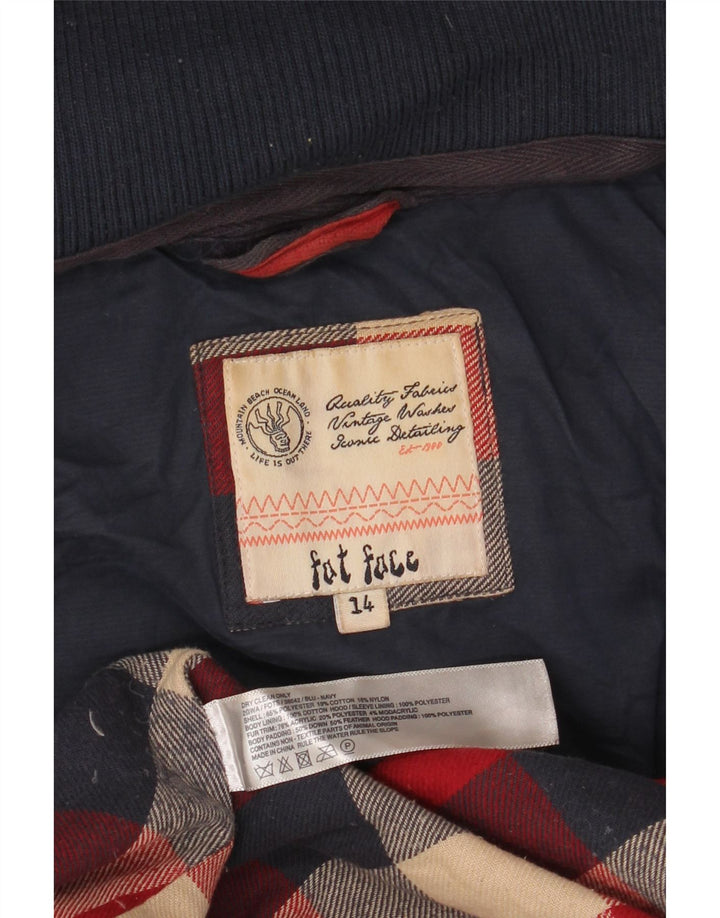 Damska ocieplana kurtka z kapturem FAT FACE UK 14, duża granatowa, poliester