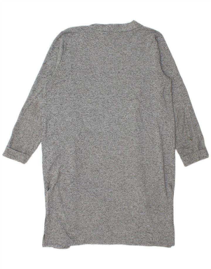 Damski sweter rozpinany Lipsy Longline UK 16, duży, szary, nakrapiany poliester