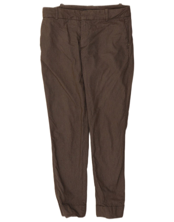 Spodnie chino damskie Zara ze średnim stanem, duże W30 L27 brązowe
