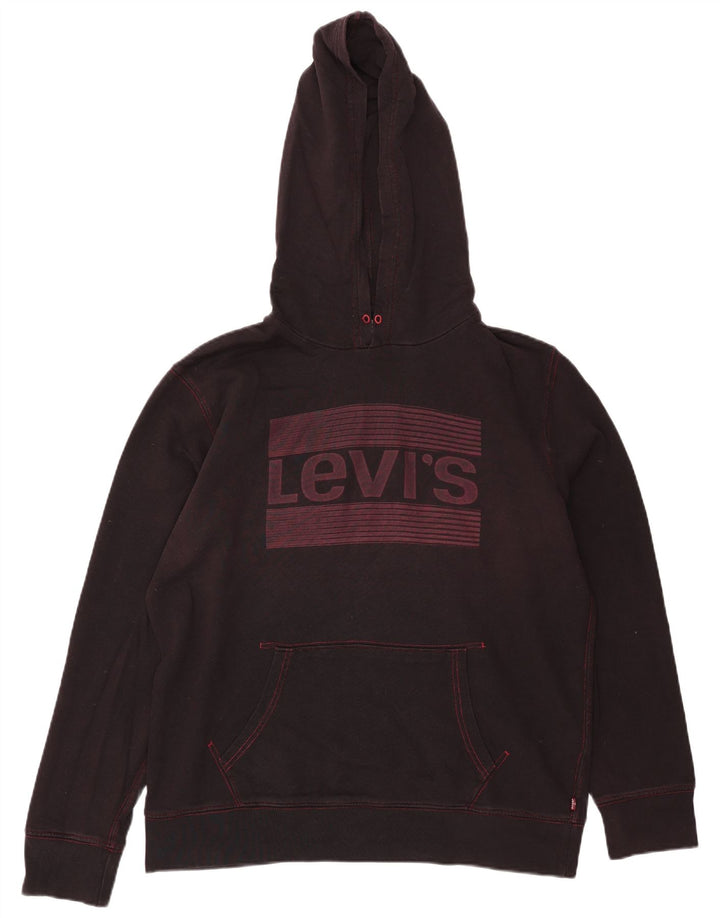 Męski sweter z kapturem Levi's z grafiką, duży, czarny, bawełniany