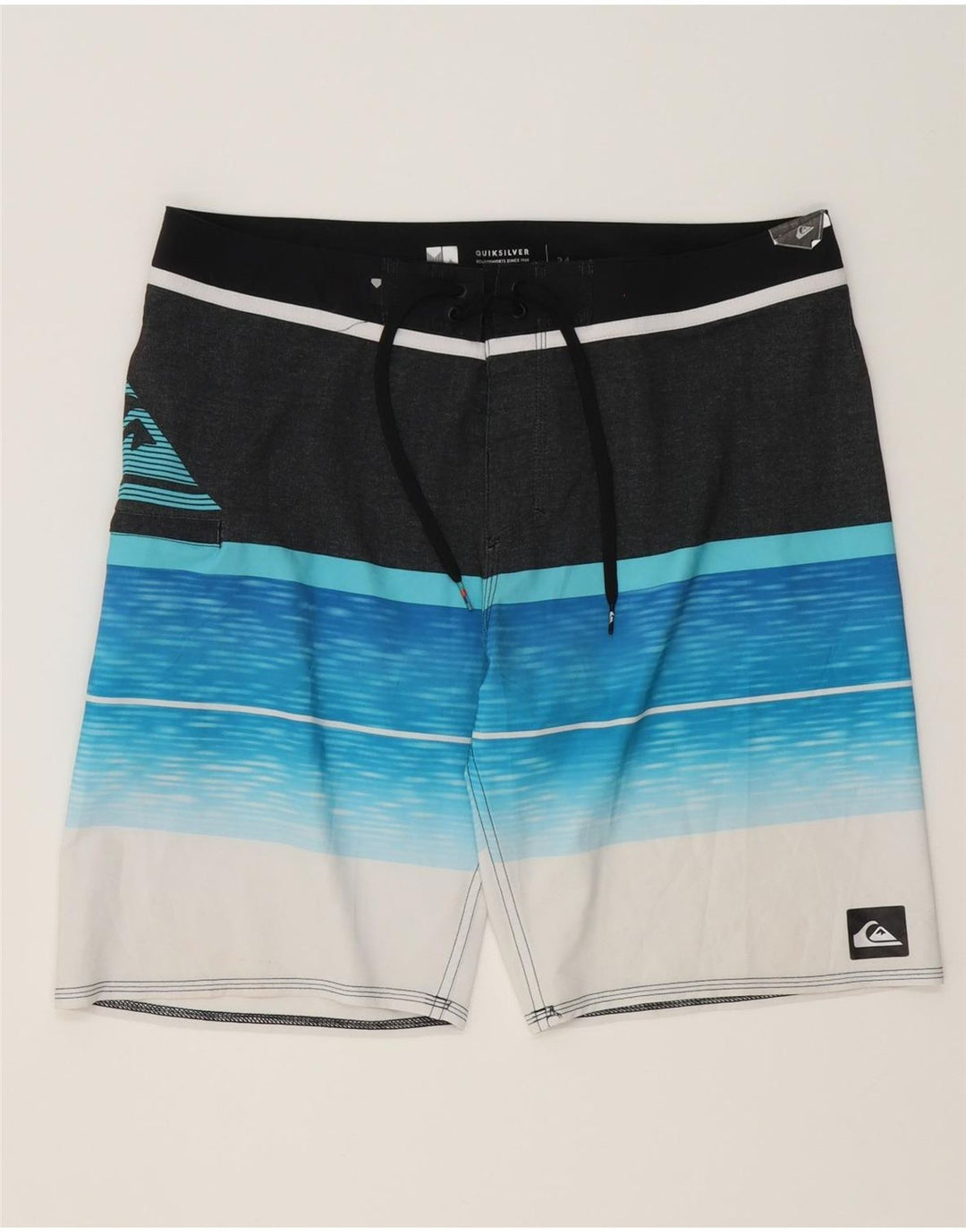 Męskie spodenki kąpielowe Quiksilver z grafiką, duże, wielokolorowe paski