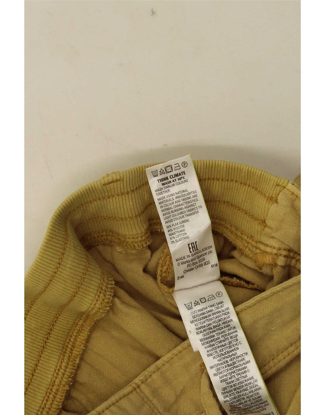 Szorty damskie Marks & Spencer UK 16 Large W34, lniane khaki