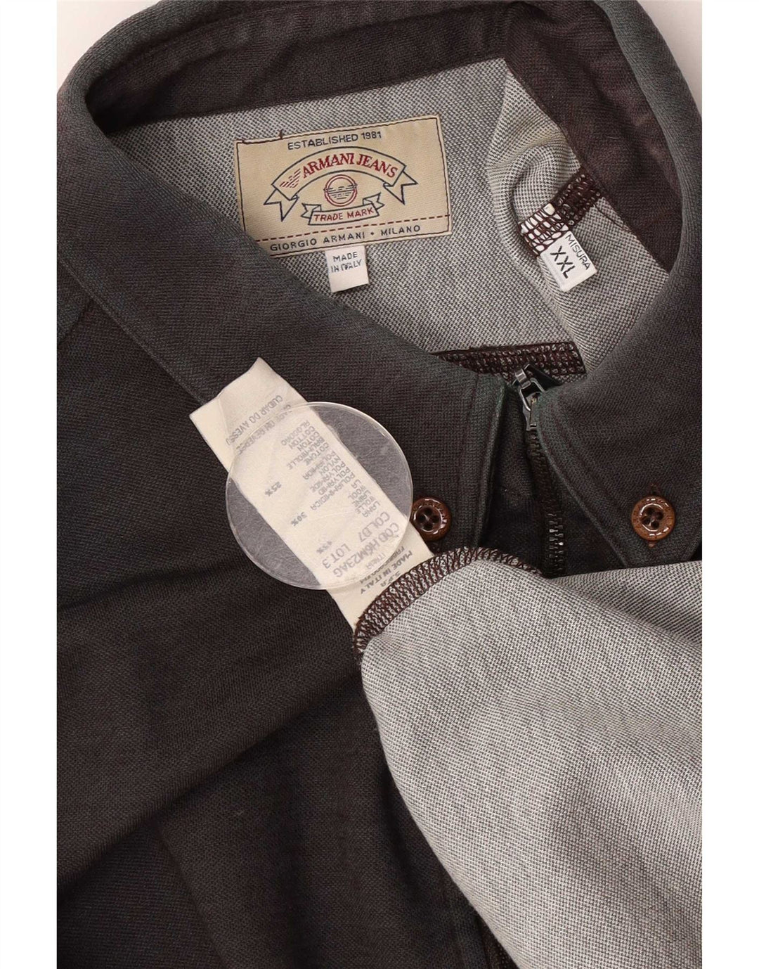 Koszula męska Armani Jeans 2XL Brązowa wełna