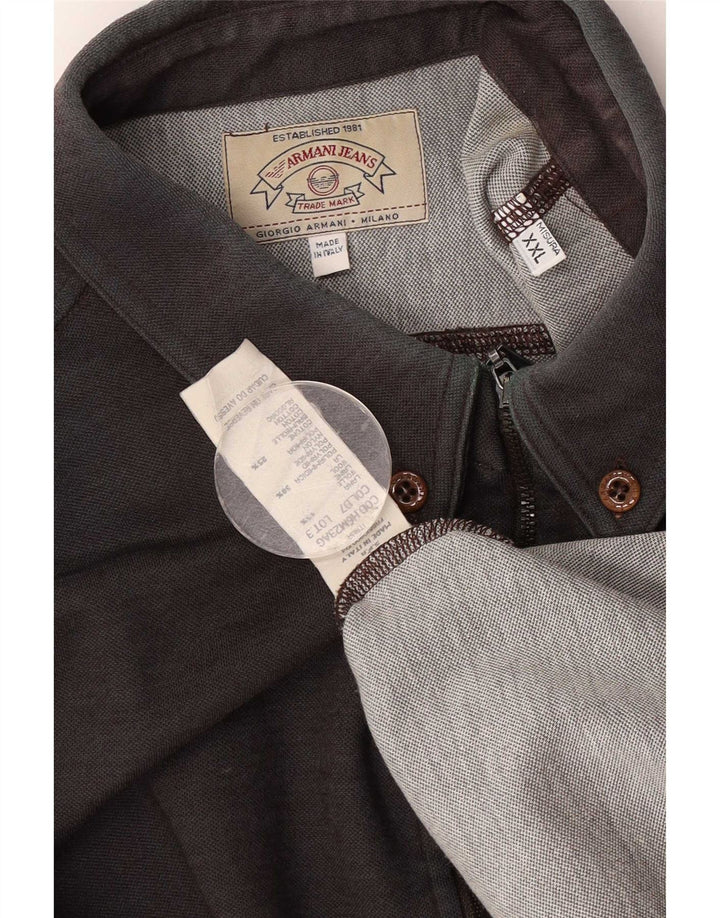 Koszula męska Armani Jeans 2XL Brązowa wełna