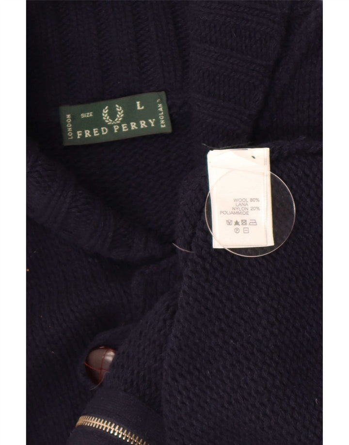 Sweter męski Fred Perry, duży, granatowy, wełniany