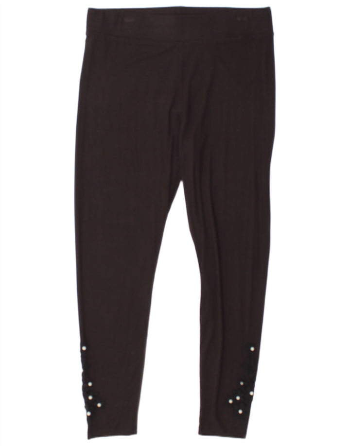 Legginsy damskie MARKS & SPENCER UK 16, duże, czarne, wiskozowe