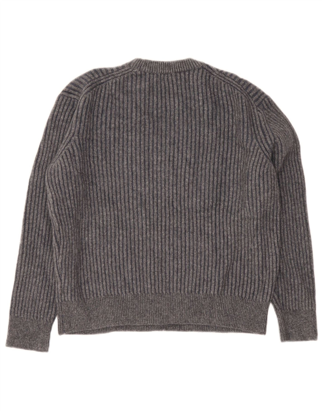 Sweter damski Massimo Dutti z okrągłym dekoltem UK 16, duży, szary, wełniany