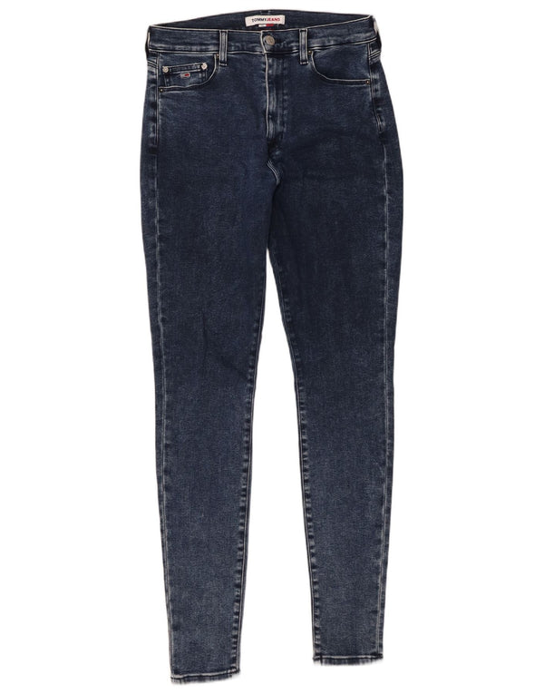 Damskie dżinsy rurki Tommy Hilfiger Sylvia z wysokim stanem W32 L34 Niebieska bawełna