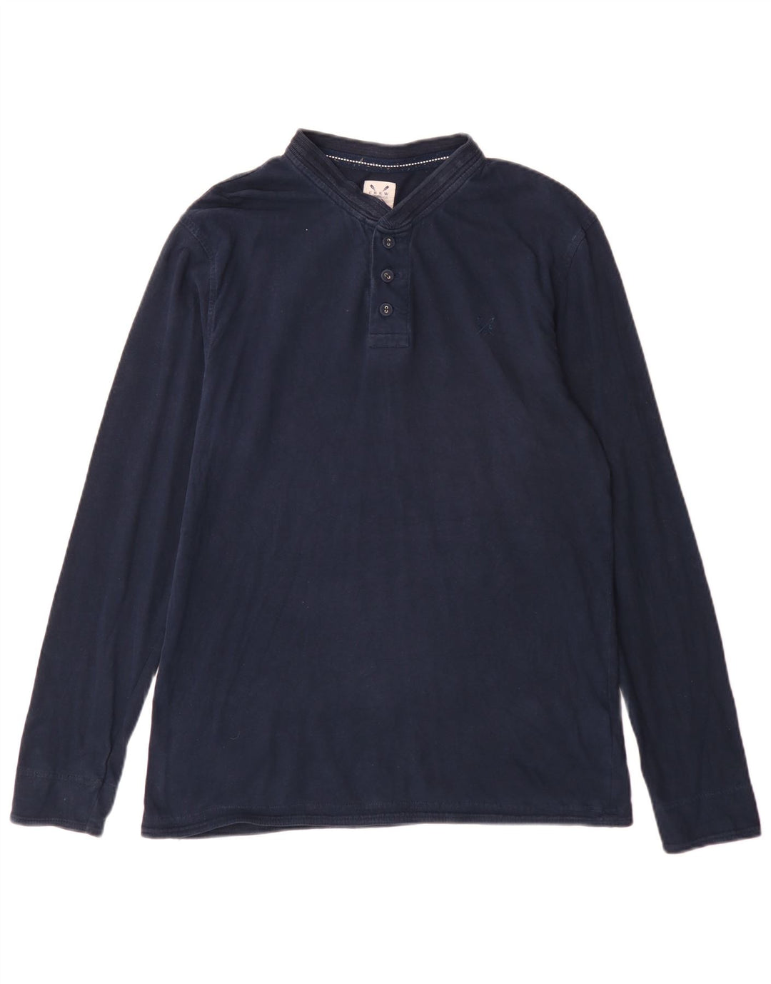 Crew Clothing Męski top z długim rękawem, średni granatowy, bawełniany