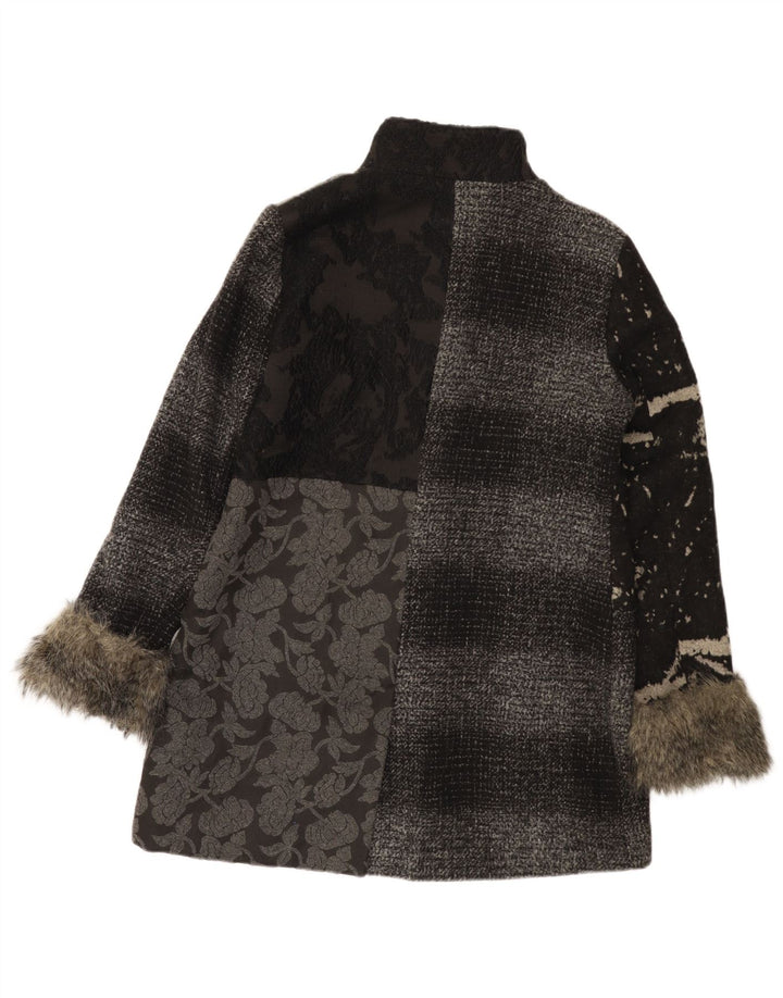 Desigual damski płaszcz EU 44 XL, szary, patchworkowy poliester