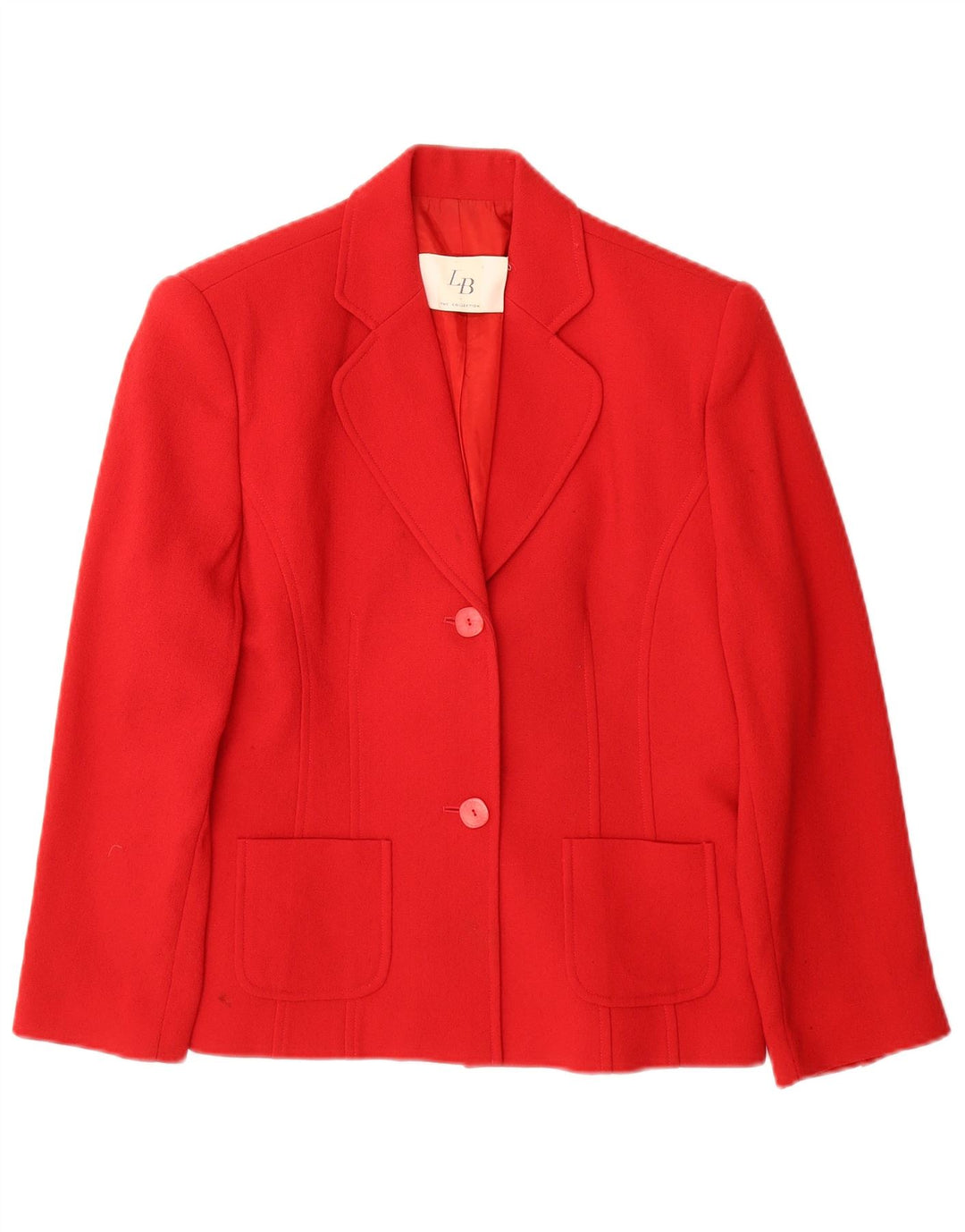 VINTAGE Womens 2 Button Blazer Jacket UK 12 Medium Red