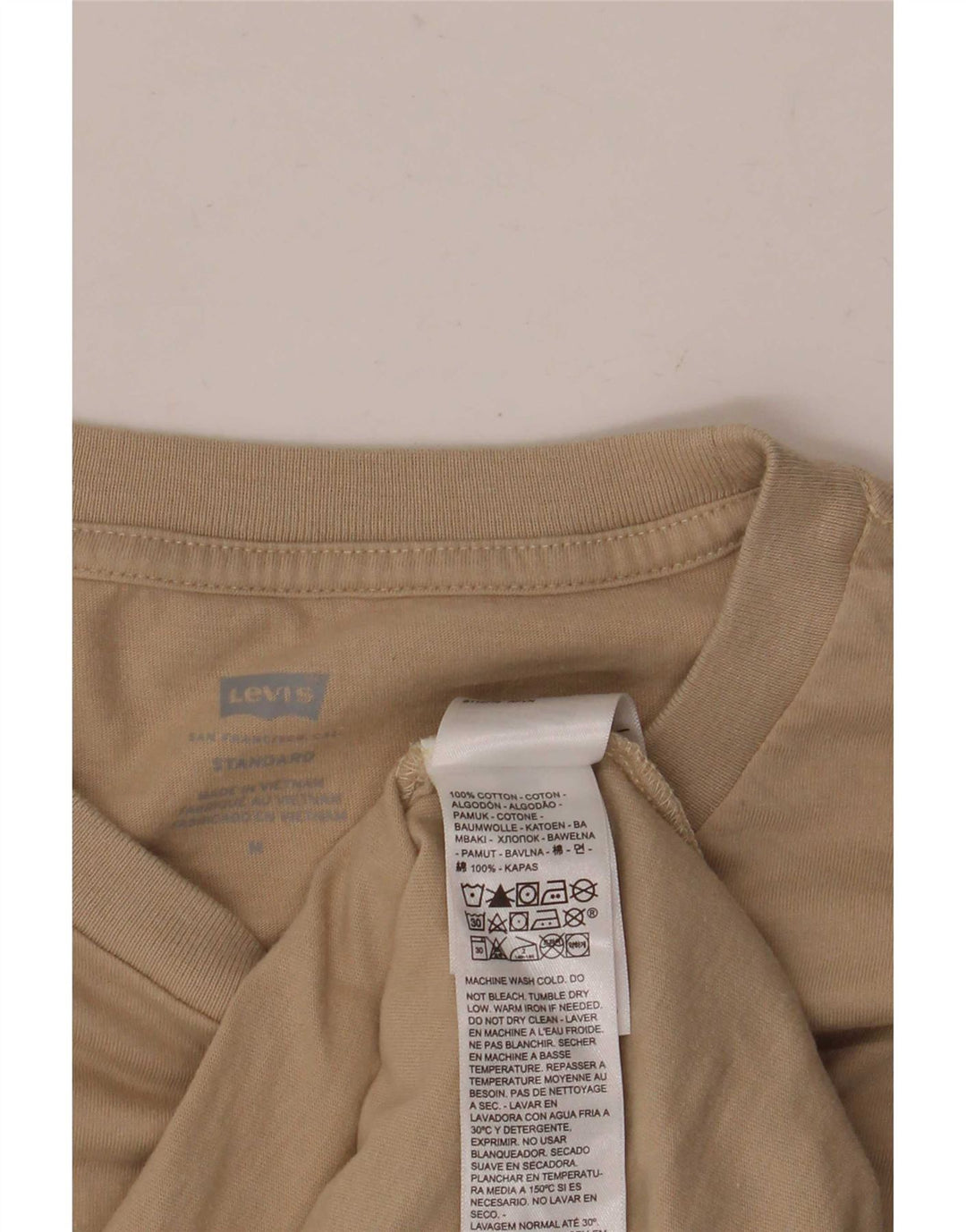 Męska koszulka Levi's o standardowym kroju z grafiką, średnia beżowa bawełna