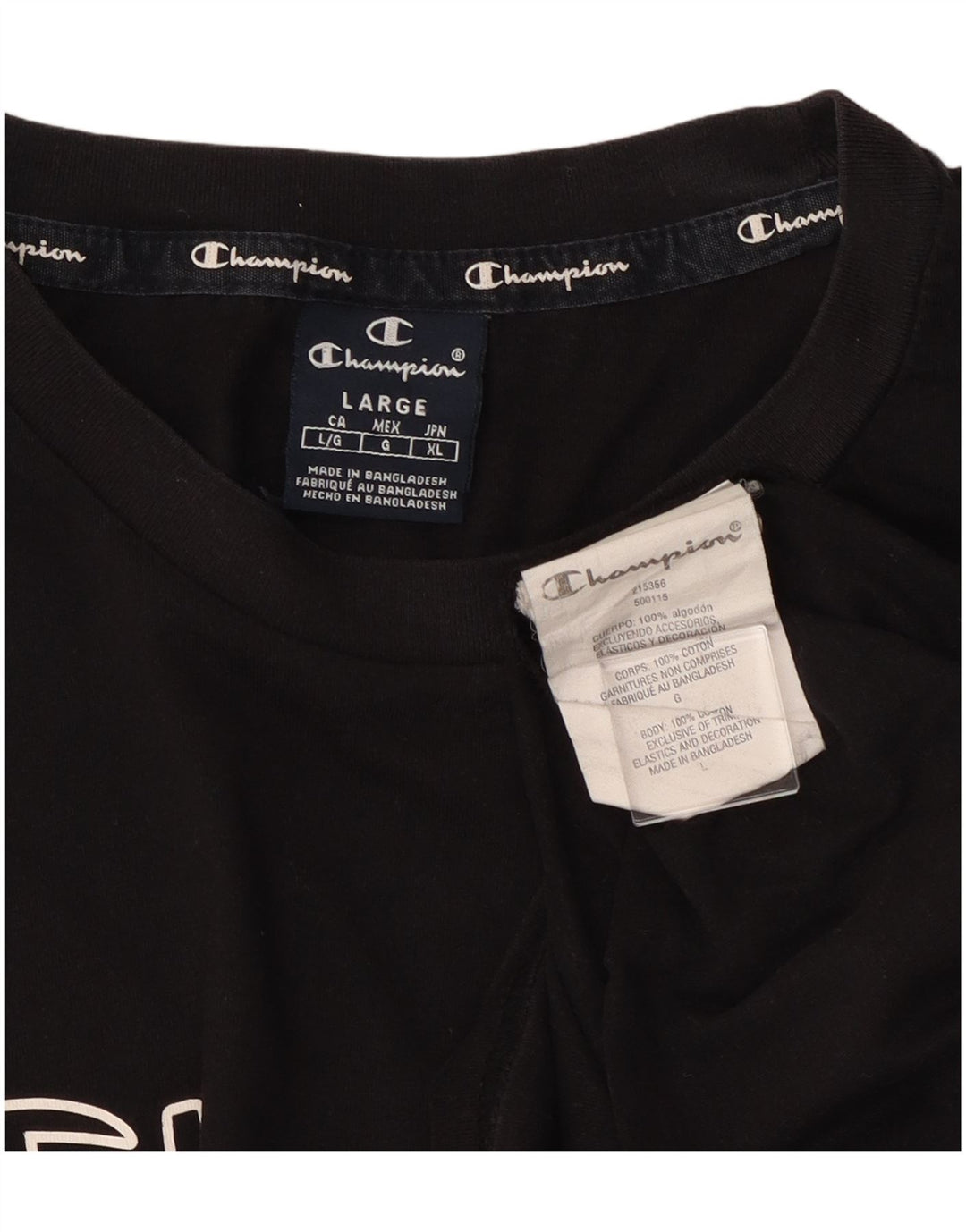 Męski T-shirt z grafiką CHAMPION, duży, czarny, bawełniany